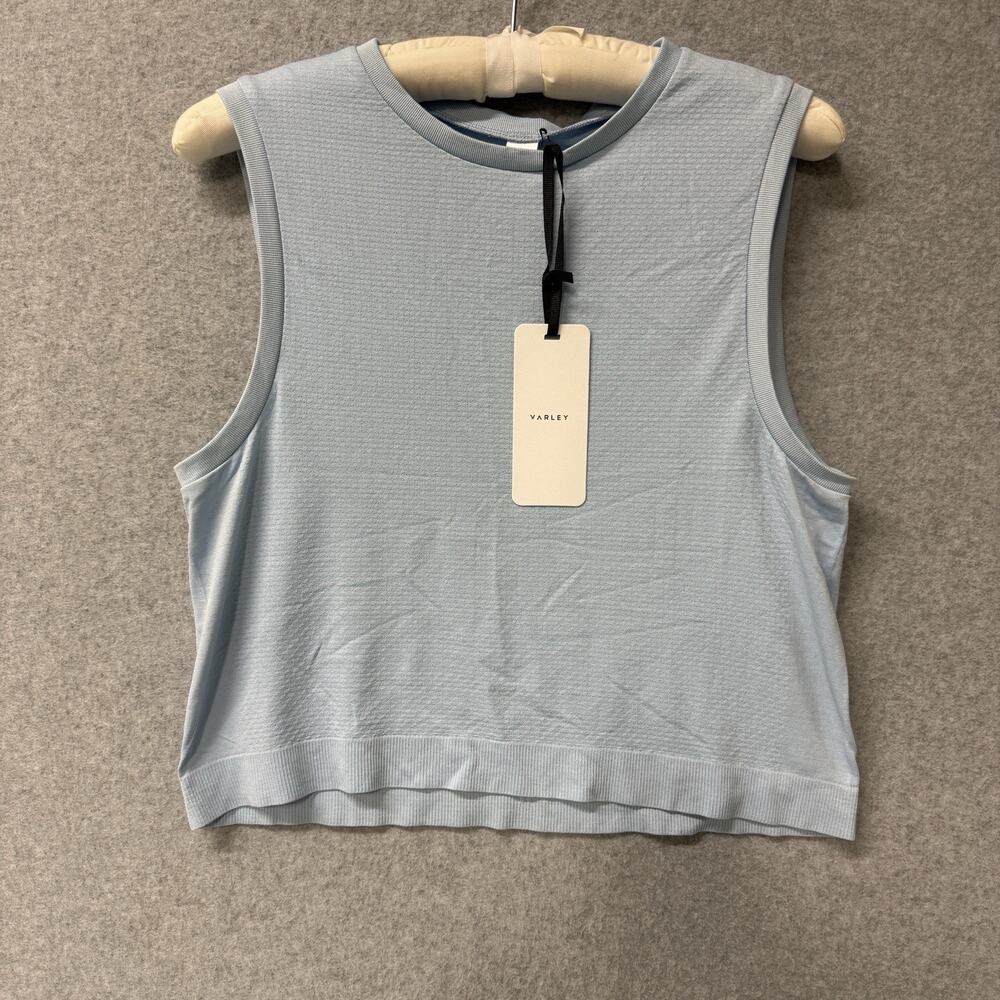 Varley Page Seamless Crop Tank Blue Small /Medium Sleeveless Lightweight NWT